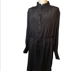 Banana Republic shirt dress black womens cuff long button sleeve NWT Sz small